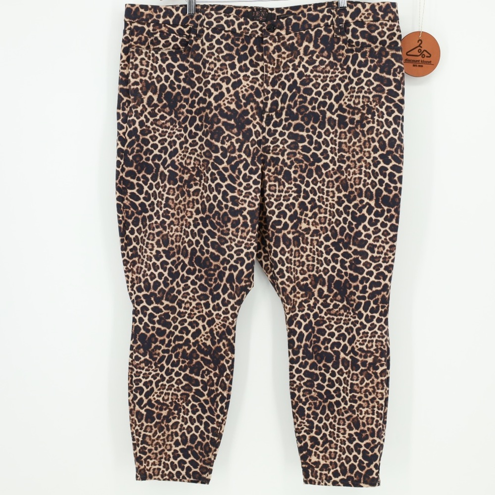 JEN7 BY 7 FOR ALL MANKIND Printed Ankle Skinny Jeans -‎ Golden Leopard